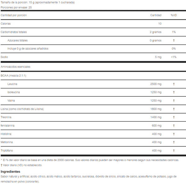 Amino EAA – 25 Servicios BSN (Barquisimeto)